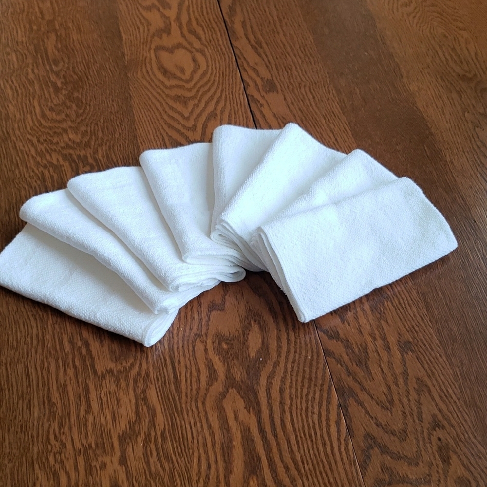 Vtg- White Cloth Napkins- Set Of 8